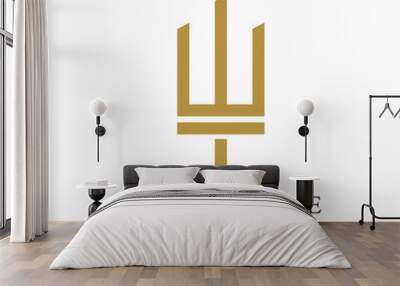 Trident Logo Template vector icon Wall mural