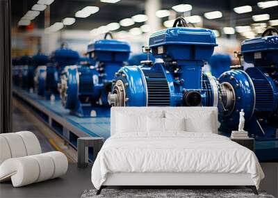 Pumps and motors in a water distribution facility Wall mural