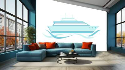 Ship and wave vector Wall mural