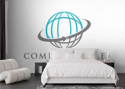 World globe travel vector logo Wall mural