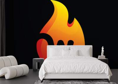 Fire W letter logo icon Wall mural