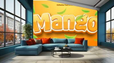 Mango text style - 3d text effect style. Wall mural