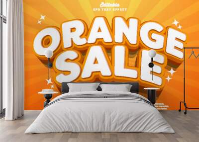 Orange sale mockup, 3d editable text bold and fun theme. Wall mural