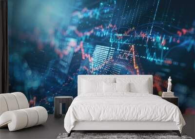 abstract financial technology solutions and innovations Wall mural