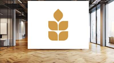 Grain wheat icon vector logo template Wall mural