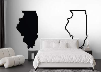 illinoise state isolated on a transparent background Wall mural