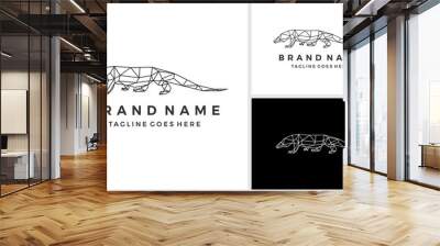 Polygonal komodo dragon logo design vector template Wall mural