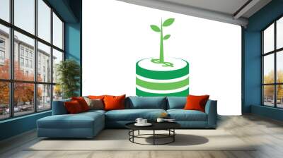 stacked coins growth icon symbol vector on transparent background Wall mural