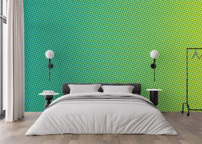 Dots halftone green color pattern gradient texture with technology digital background. Dots pop art comics with nature graphic design. Wall mural