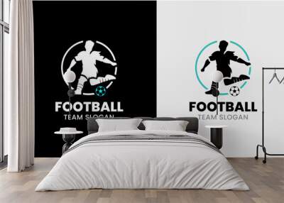 Football logo, football team icon vector, club sports match ball college school play  Wall mural