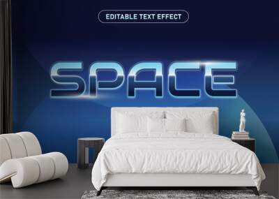 blue space text effect graphic style. editable sci-fi text effect Wall mural