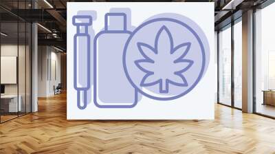 Icon Cannabinoid Drugs. related to Cannabis symbol. two tone style. simple design editable. simple illustration Wall mural