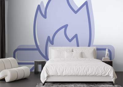 Icon Fire. related to American Indigenous symbol. two tone style. simple design editable. simple illustration Wall mural