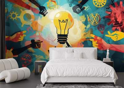 Design art concept abstract contemporary modern background business graphic idea. Wall mural