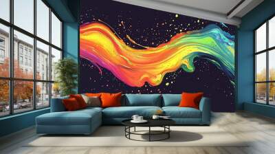 Abstract paint splash background, colorful, modern, digital art. Wall mural