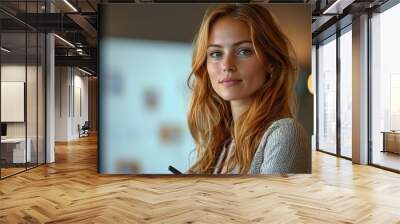 portrait of a woman in podium Wall mural