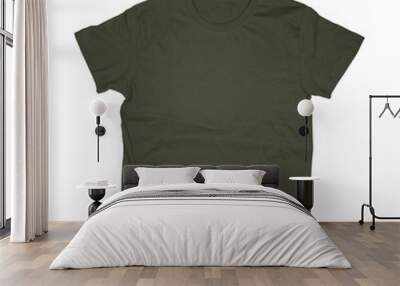 Dark green tshirt isolated on white background Wall mural