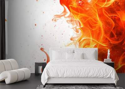 fire flames background gold colored dust transparent background, PNG files Wall mural