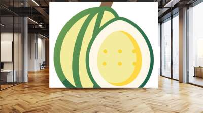 isolated durian fruit white background Wall mural