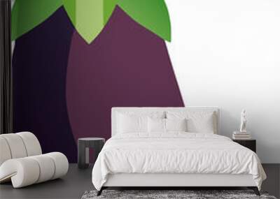 isolated eggplant fruit white background Wall mural