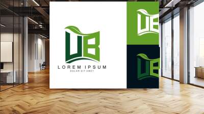 UB monogram leaf logo. natural organic premium vector design template Wall mural