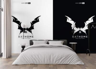 wild bat house logo design vector icon Wall mural