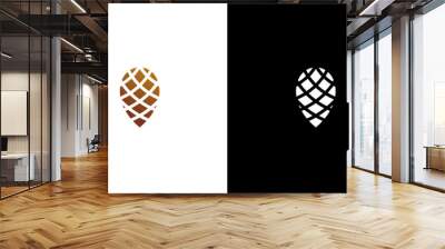 Pine cone logo vector monogram nature icon style Design template Wall mural