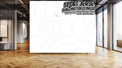 sportswear jersey uniform layout print pattern set basketball, football, soccer, long sleeve Wall mural