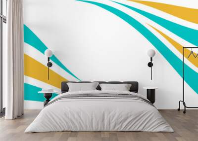 wavy swirl curve green banner design background Wall mural