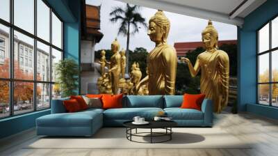 Teasing Buddha statues 2 Wall mural