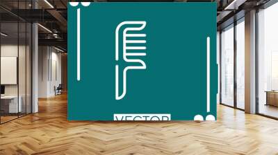 comb   vector icon Linear icon. Editable stroke line Wall mural