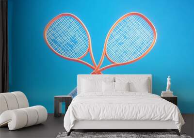 Two Tennis Rackets and a Ball. Wall mural