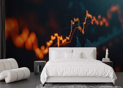 Detailed line graph showcasing consistent stock price growth, indicating promising investment opportunities. Wall mural