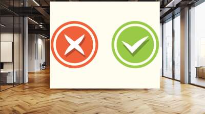 accept and reject icon modern simple design vector Wall mural