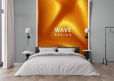 modern gradation cover template background, with abstract orange mesh color pattern fluid art, design vector graphic Wall mural