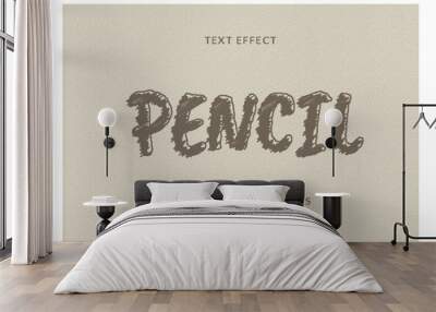 pencil sketch style editable text effect design Wall mural