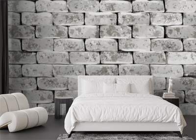 White brick wall texture vector background. closeup brick wall surface 2 Wall mural