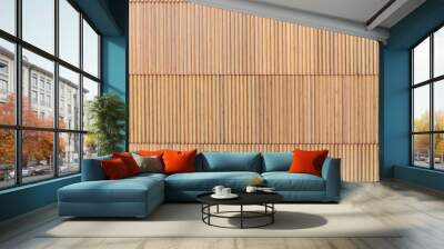 Wood batten in natural wood color / interior material/ repeat pattern / seamless material Wall mural