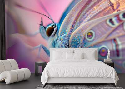 Macro photography of butterfly. Details of a beautiful butterfly wing. Wall mural