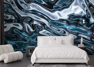 Abstract texture of liquid metal background Wall mural