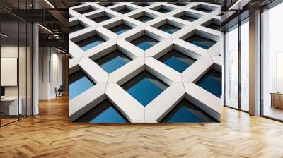 Urban architecture photography in a minimalist concept with geometric patterns. Generative AI Wall mural