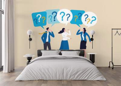 ask questions for help or solution, confusion, doubt or query for answer and information, business d Wall mural