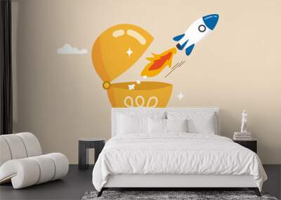 innovation to launch new idea, entrepreneurship or startup, creativity to begin business or breakthr Wall mural