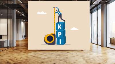 kpi, key performance indicator measurement to evaluate success or meet target, metric or data to rev Wall mural