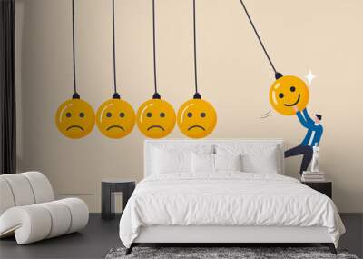 optimistic, happiness or positive thinking inspire other people happy, emotional intelligence or bal Wall mural