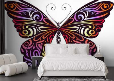 Butterfly in an ornament Wall mural