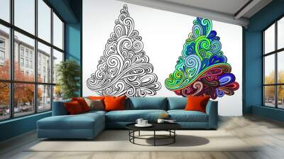 Fir tree in the ornament Wall mural