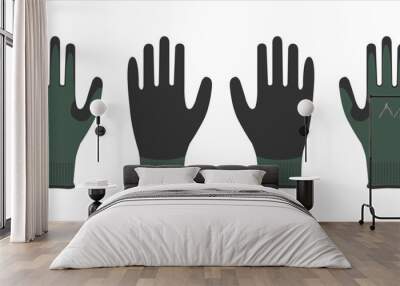 Multi-purpose gloves on white background. Safety gloves for industrial and construction. Garden gloves protect your hands and provide extra grip while working in the soil and with light tool. - vector Wall mural