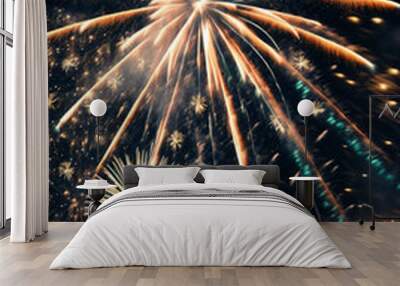 fireworks in the night sky Wall mural