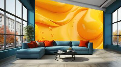 Playful 3D golden yellow background with whimsical forms and vibrant hues, perfect for fun and cheerful visuals. Wall mural